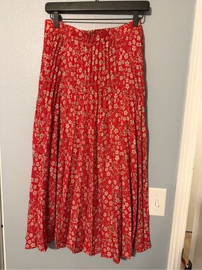 Max Studio Red Floral Maxi Skirt
